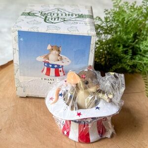 Fitz And Floyd Charming Tails “I Want You” Mouse Americana Uncle Sam Hat Patriot